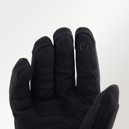 Guante Eclipse Negro compatible con pantallas táctiles, permite usar GPS o celular sin retirarlo.