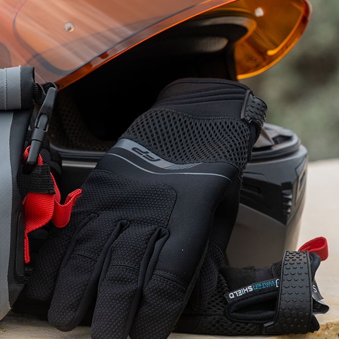 Guantes impermeables para moto de mujer Verona H2O negros, perfectos para lluvia intensa y uso diario en carretera