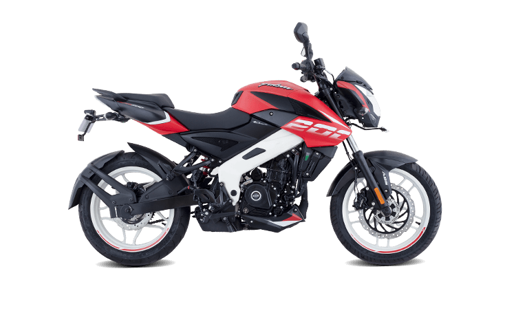 Pulsar 2022 roja con rines blancos