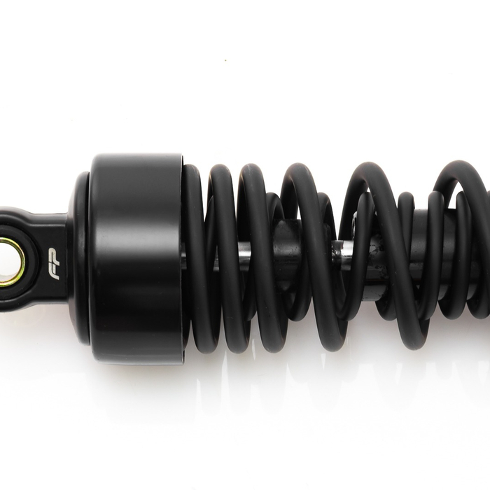 Detalle del amortiguador trasero FP para BOXER CT100 – estabilidad y seguridad