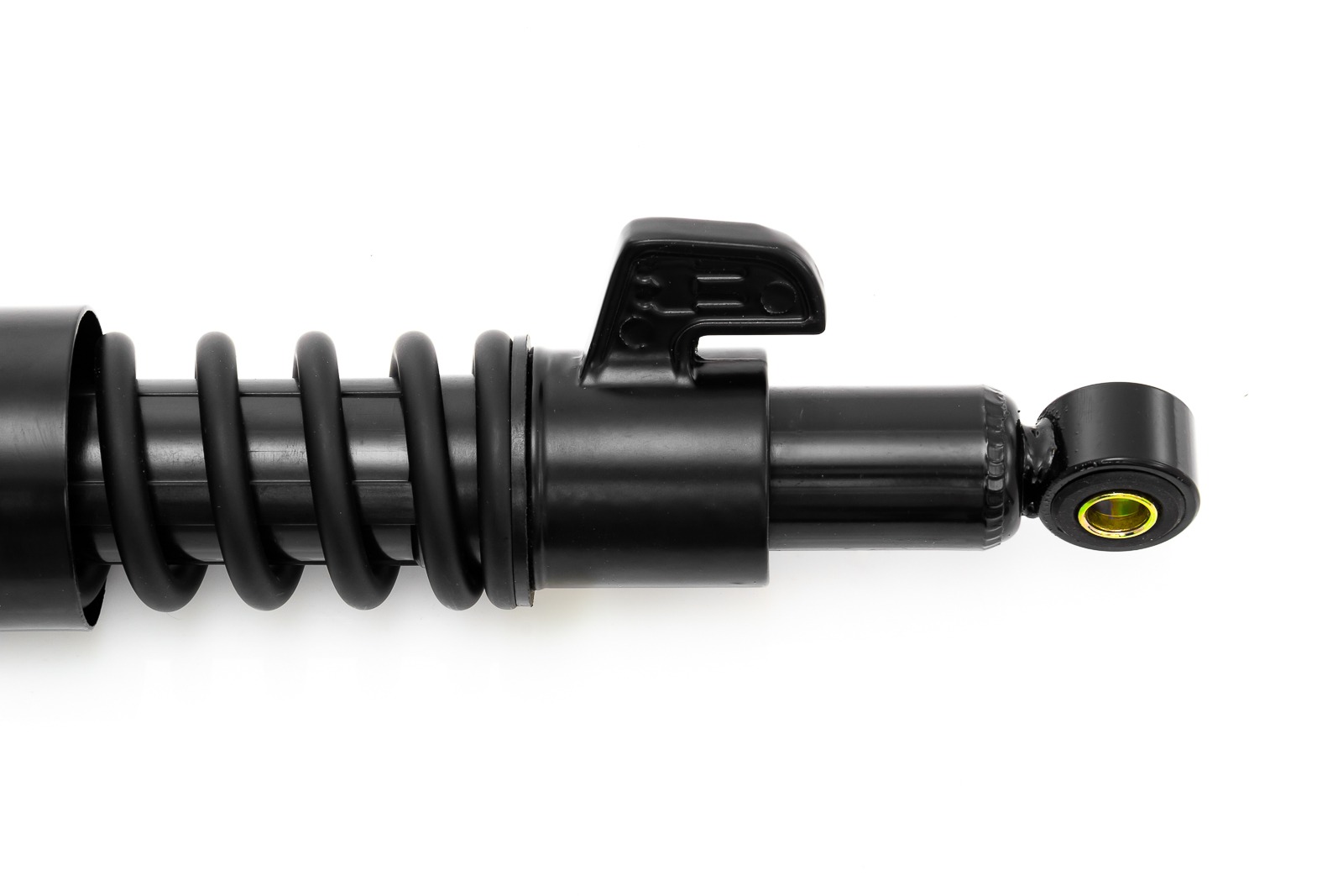 Detalle del amortiguador trasero FP para ECO DELUXE – estabilidad y seguridad