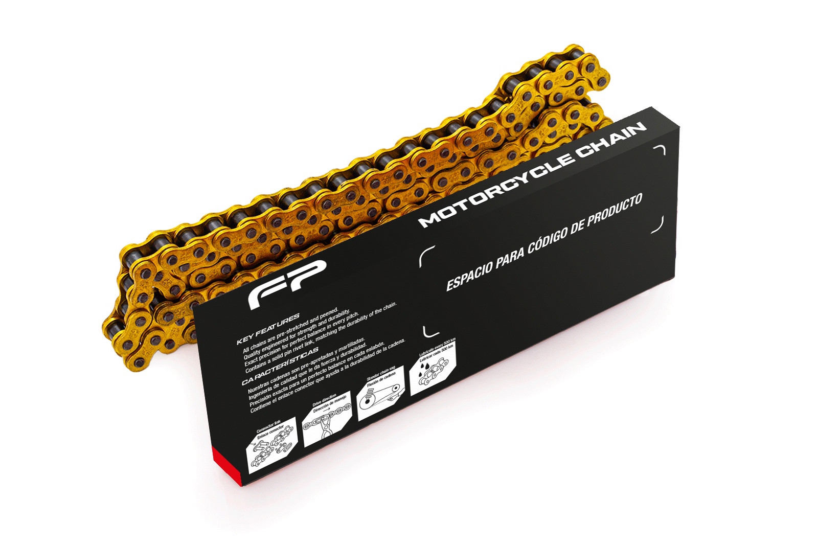 Cadena tundra 428H-124L dorada