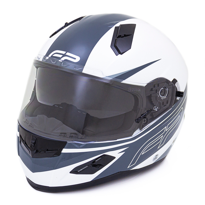CASCO RACECRAFT 856C BLANCO NEGRO GRIS