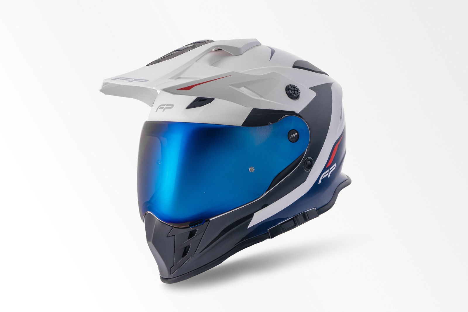 Casco Atlas FP Azul Blue doble propósito vista lateral