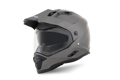 Casco FP Barstow Titanio vista lateral con visera ajustable