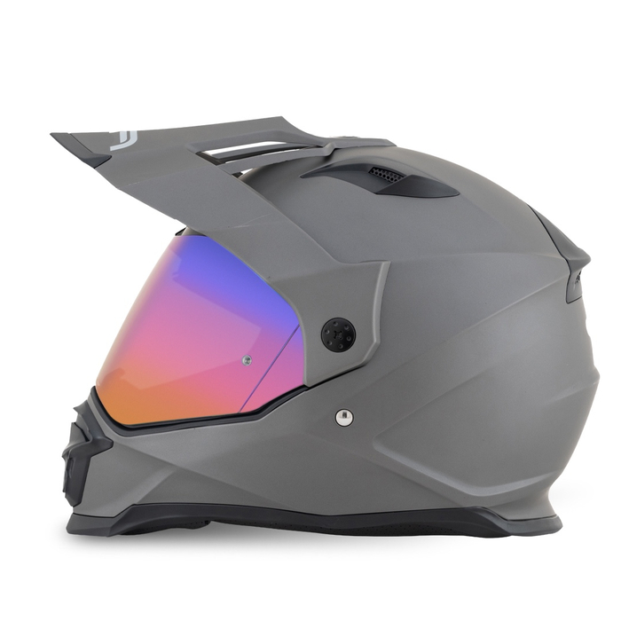 Detalle del visor espejado iridium del casco FP Barstow