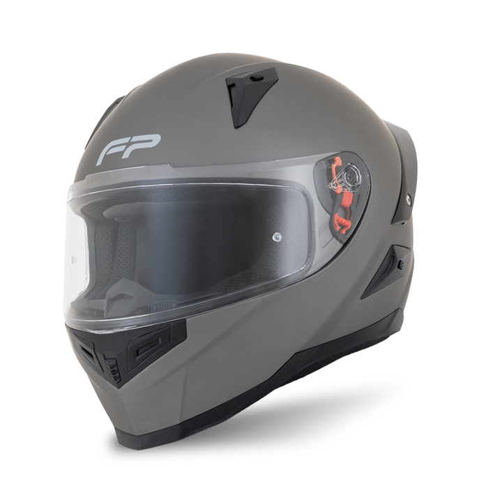 Casco FP Ignition Titanio vista lateral con alerón