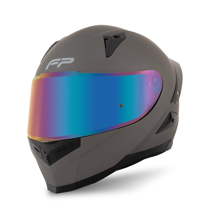 Casco FP Ignition Titanio vista lateral con alerón