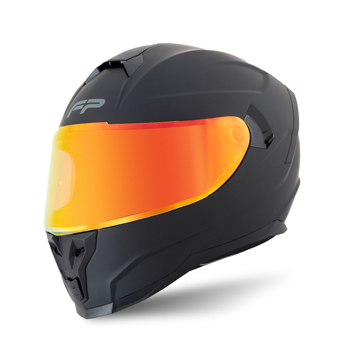Casco FP Racecraft 2 Negro con visor revo vista lateral