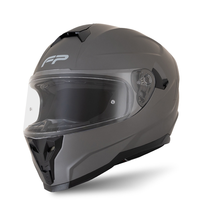 Casco FP Racecraft 2 Titanio con visor transparente vista lateral