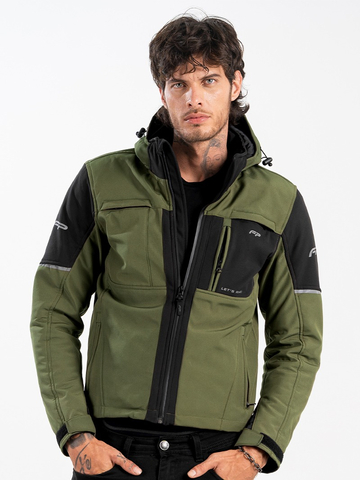 Chaqueta FP Cairo Softshell Verde urbana para motociclistas