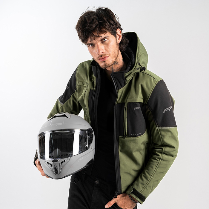 Vista frontal de la FP Cairo Softshell Verde