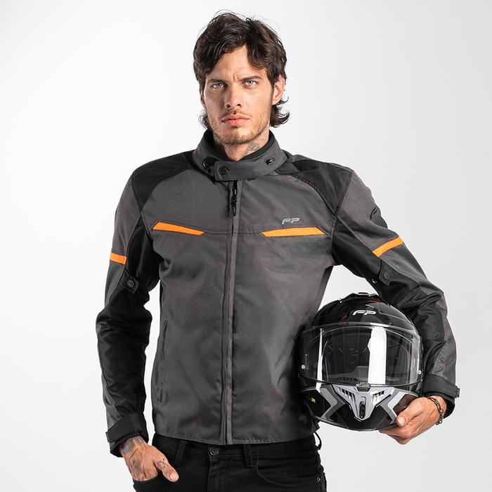 Vista frontal de la FP K1 Gris/Naranja