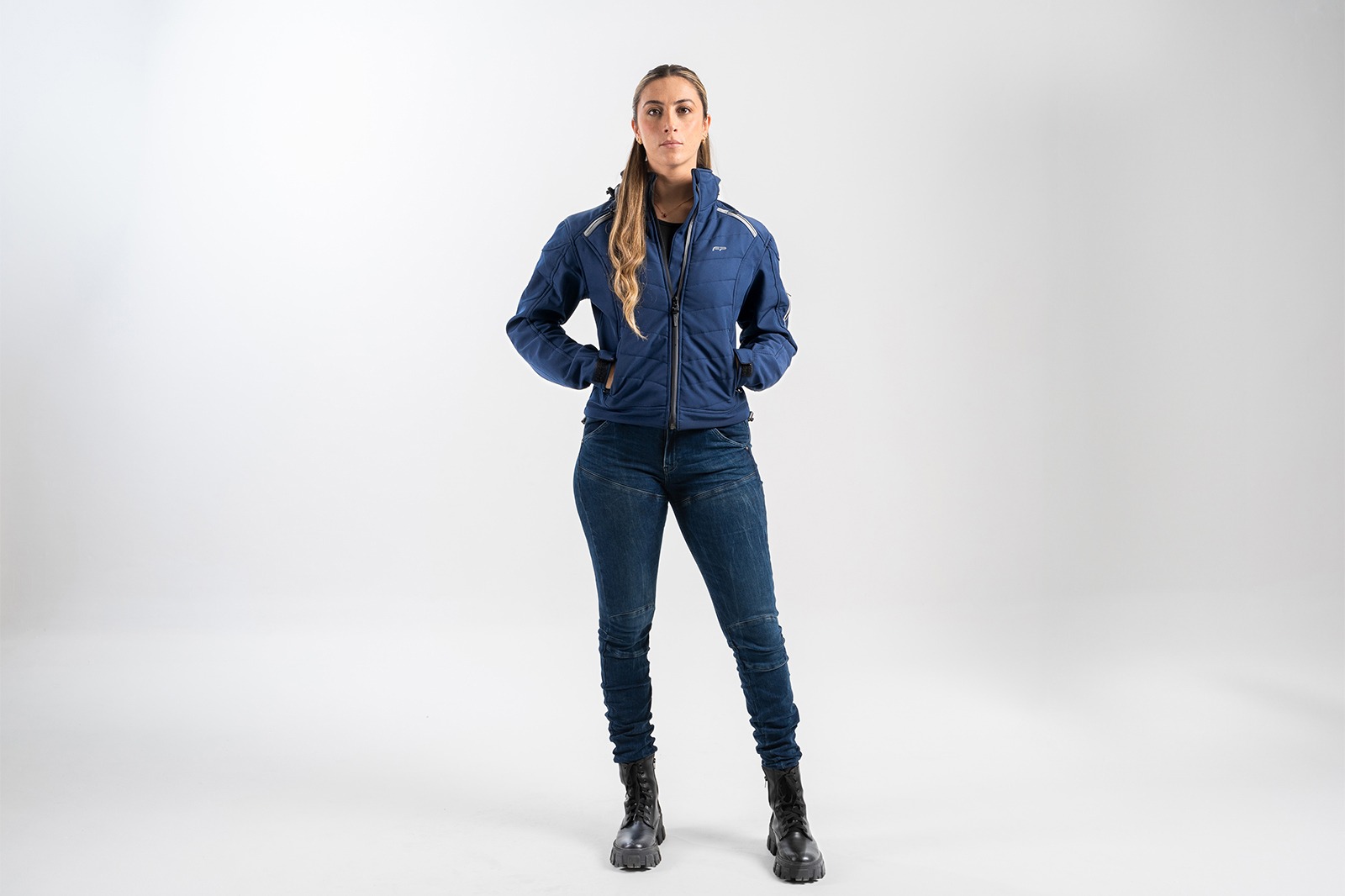 Chaqueta FP Naxos Mujer Azul Navy urbana para motociclistas