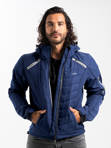 Vista frontal de la FP Naxos Softshell Azul Navy