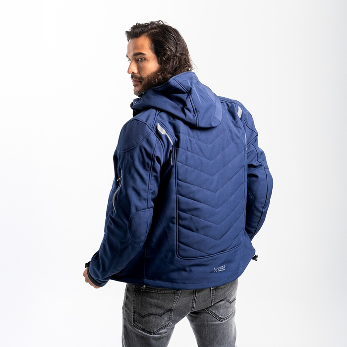 Chaqueta FP Naxos Softshell Azul Navy para motociclistas