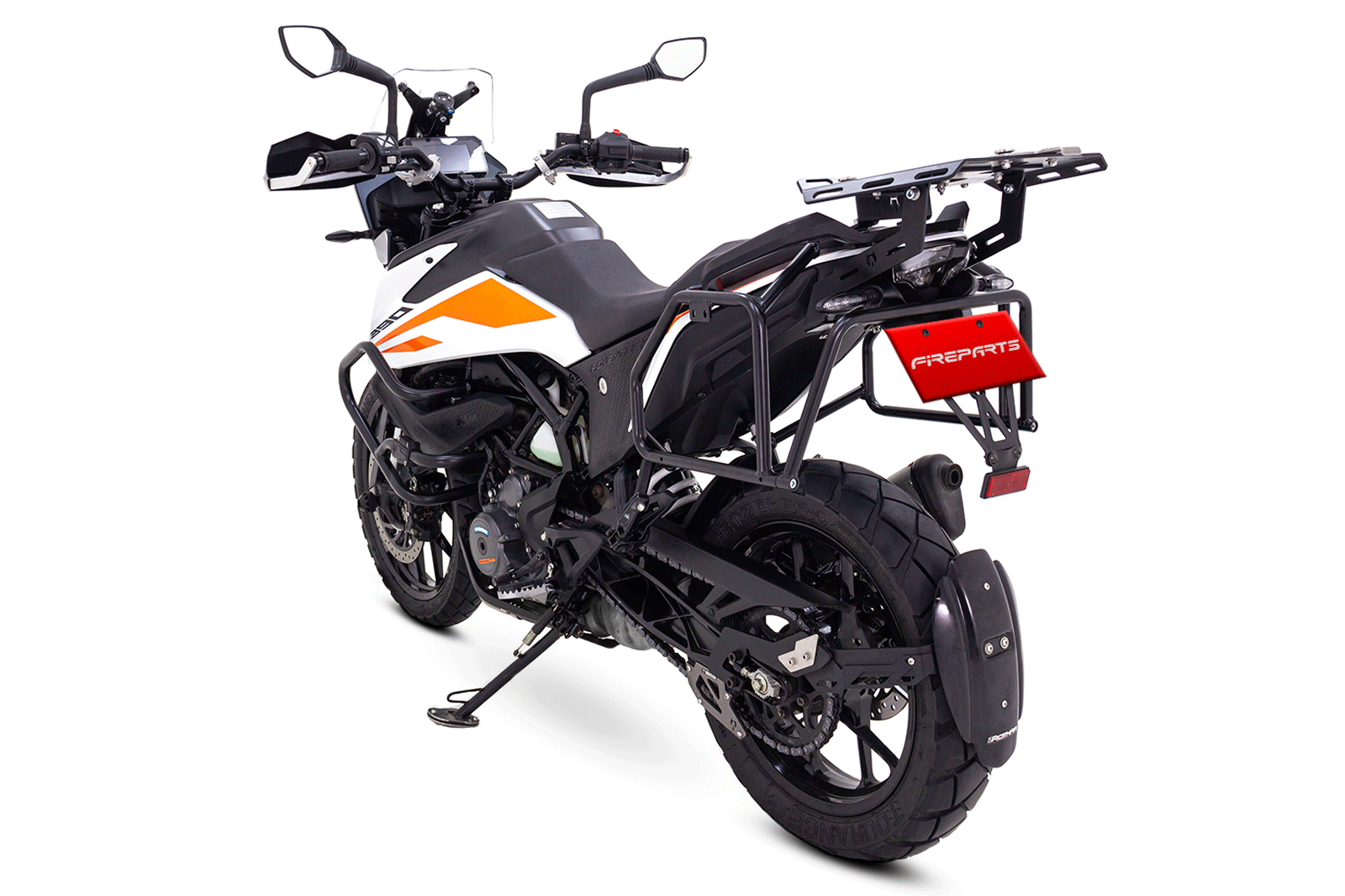 Moto KTM 390 con Anticaídas