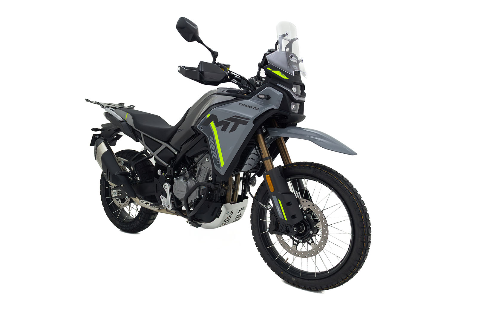 CFmoto 450 gris con neon