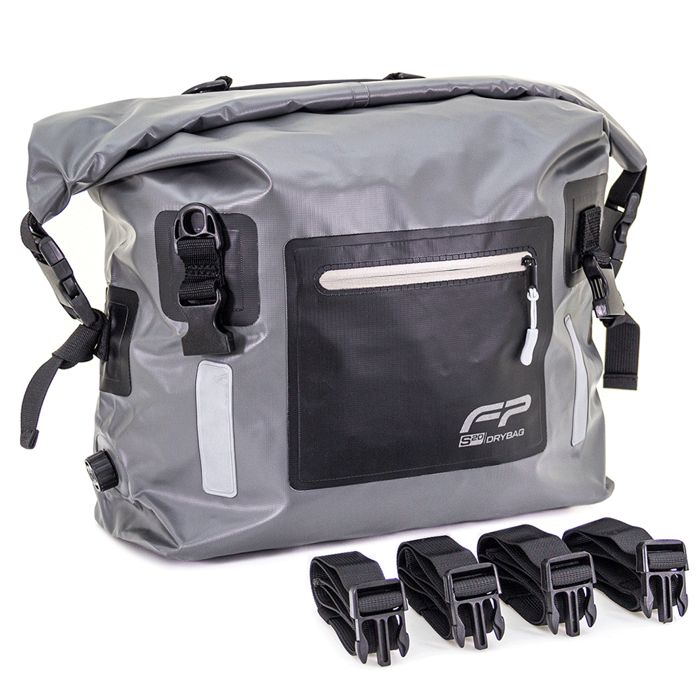 Maleta Impermeable Dry Bag Para Moto S20 Negro-Gris