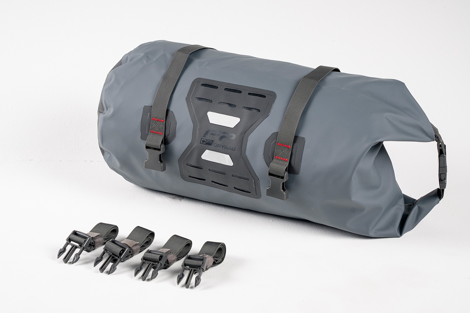 Maleta tubular impermeable FP C25 gris para rack y asiento
