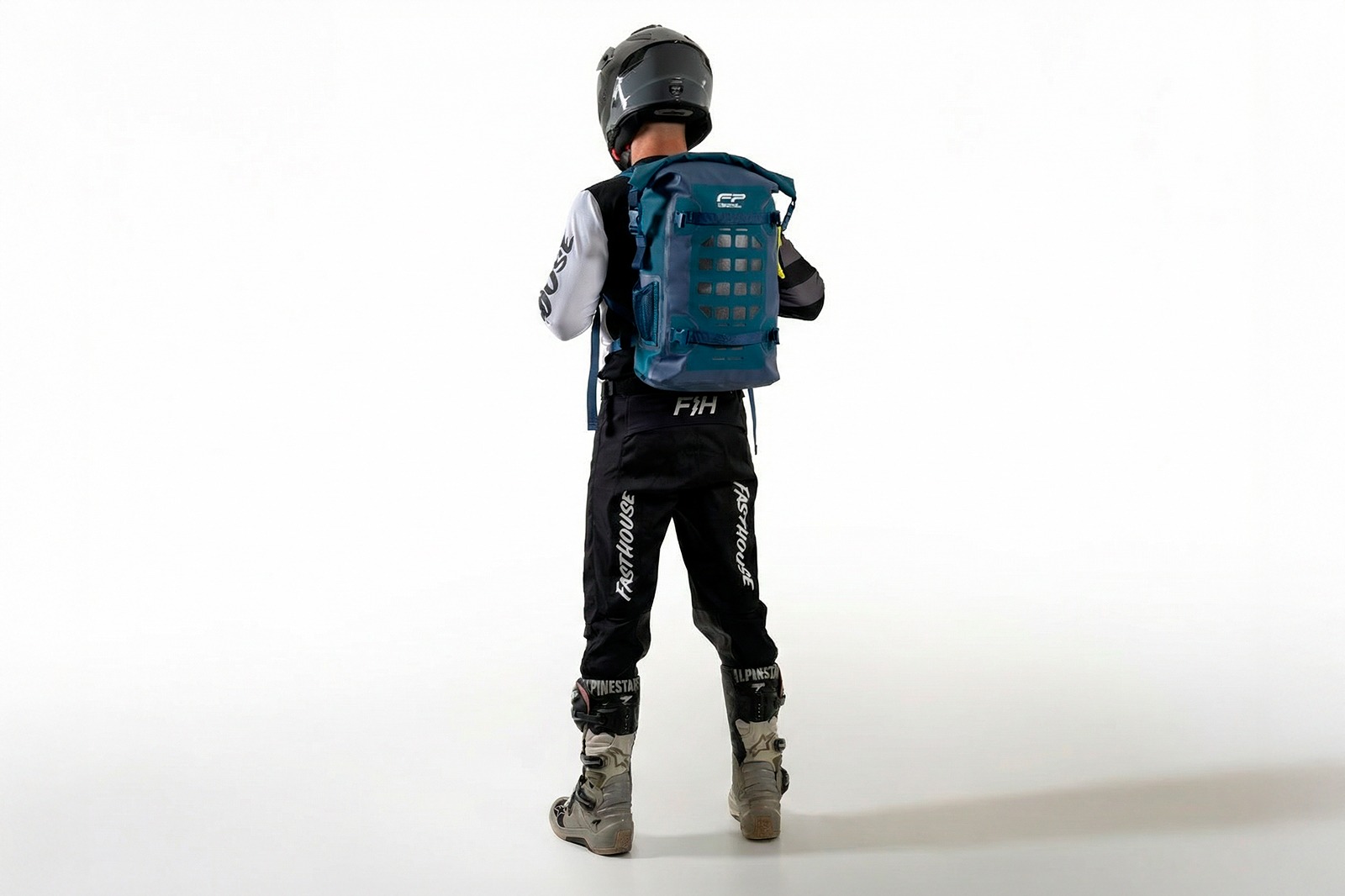 Mochila azul FP Dry Bag 25L con MOLLE y reflectivo