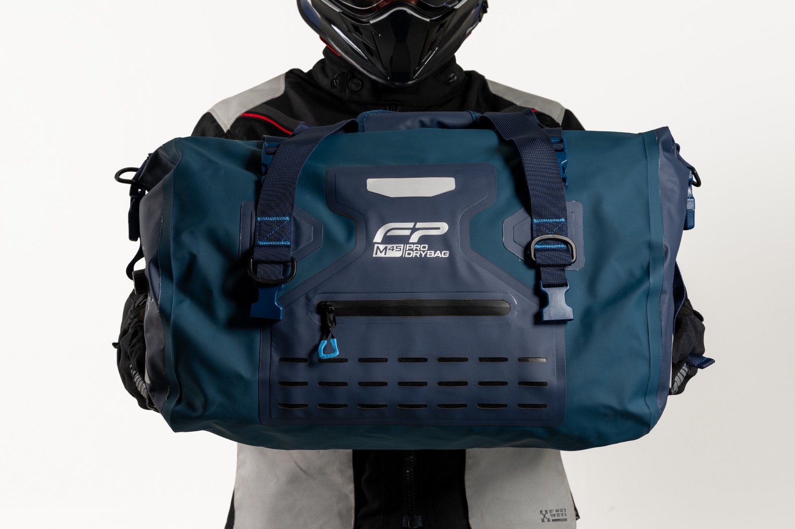 Maletín FP azul para viajes largos en moto