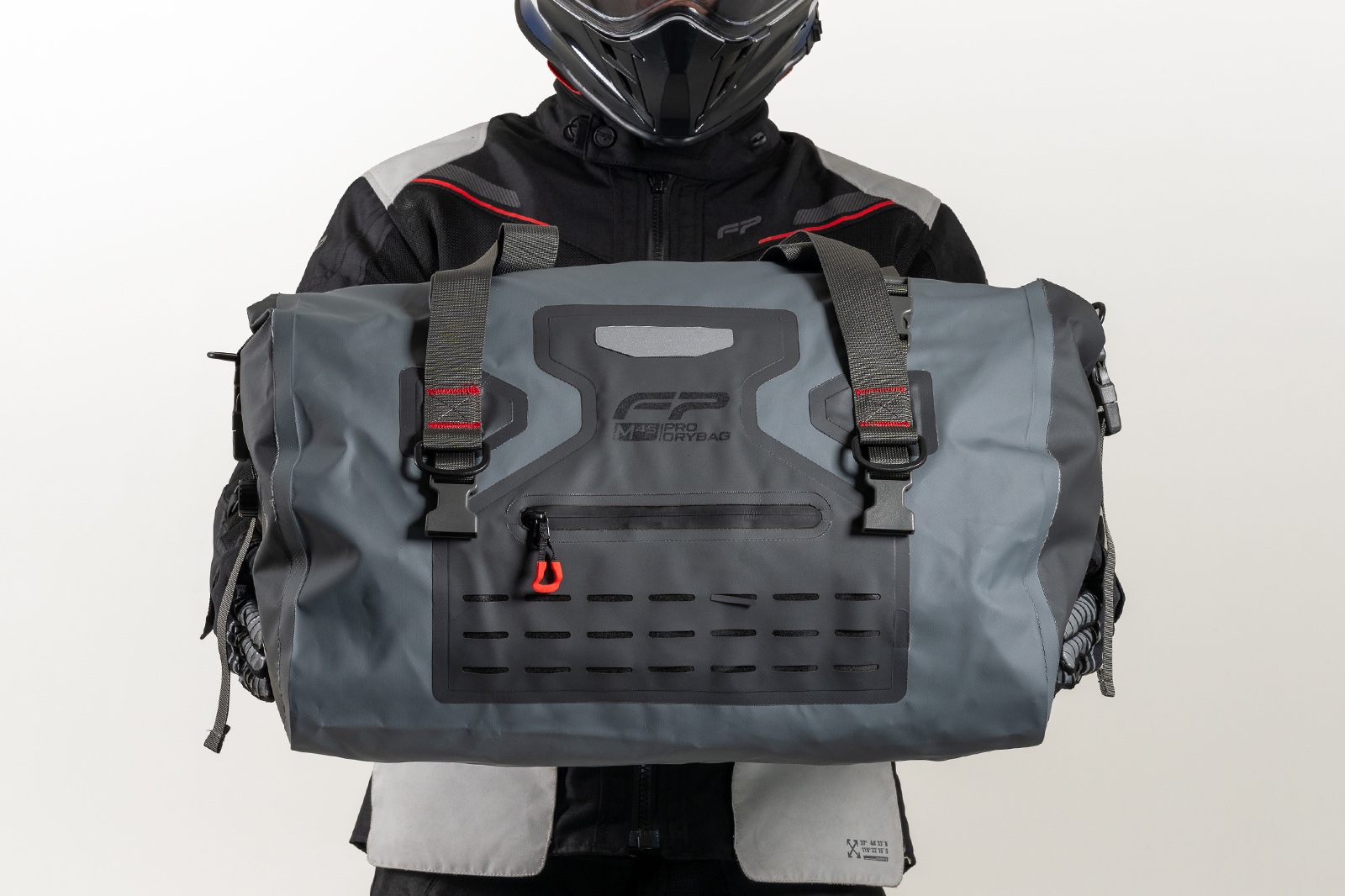 Maleta FP gris 45 litros con cierre a prueba de agua