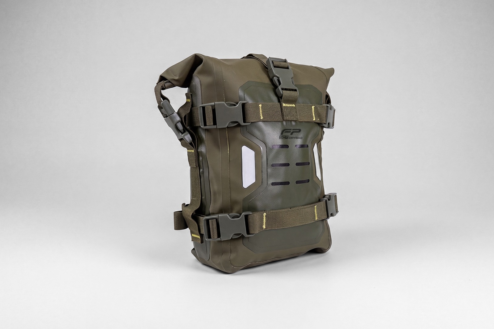 Maleta Drybag Defensas FP SC7 Verde impermeable para moto