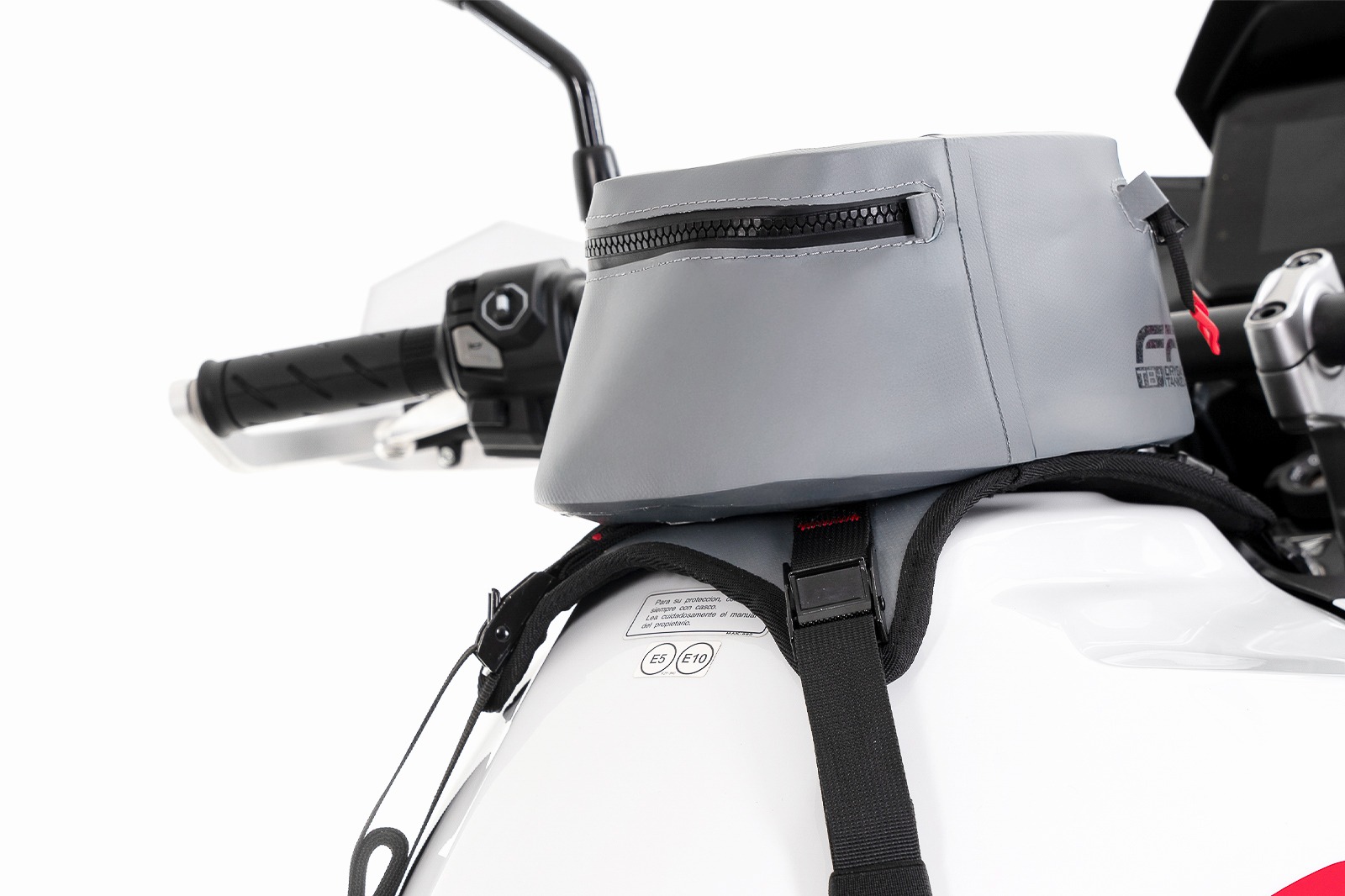 Tank Bag FP Drybag gris con correas universales