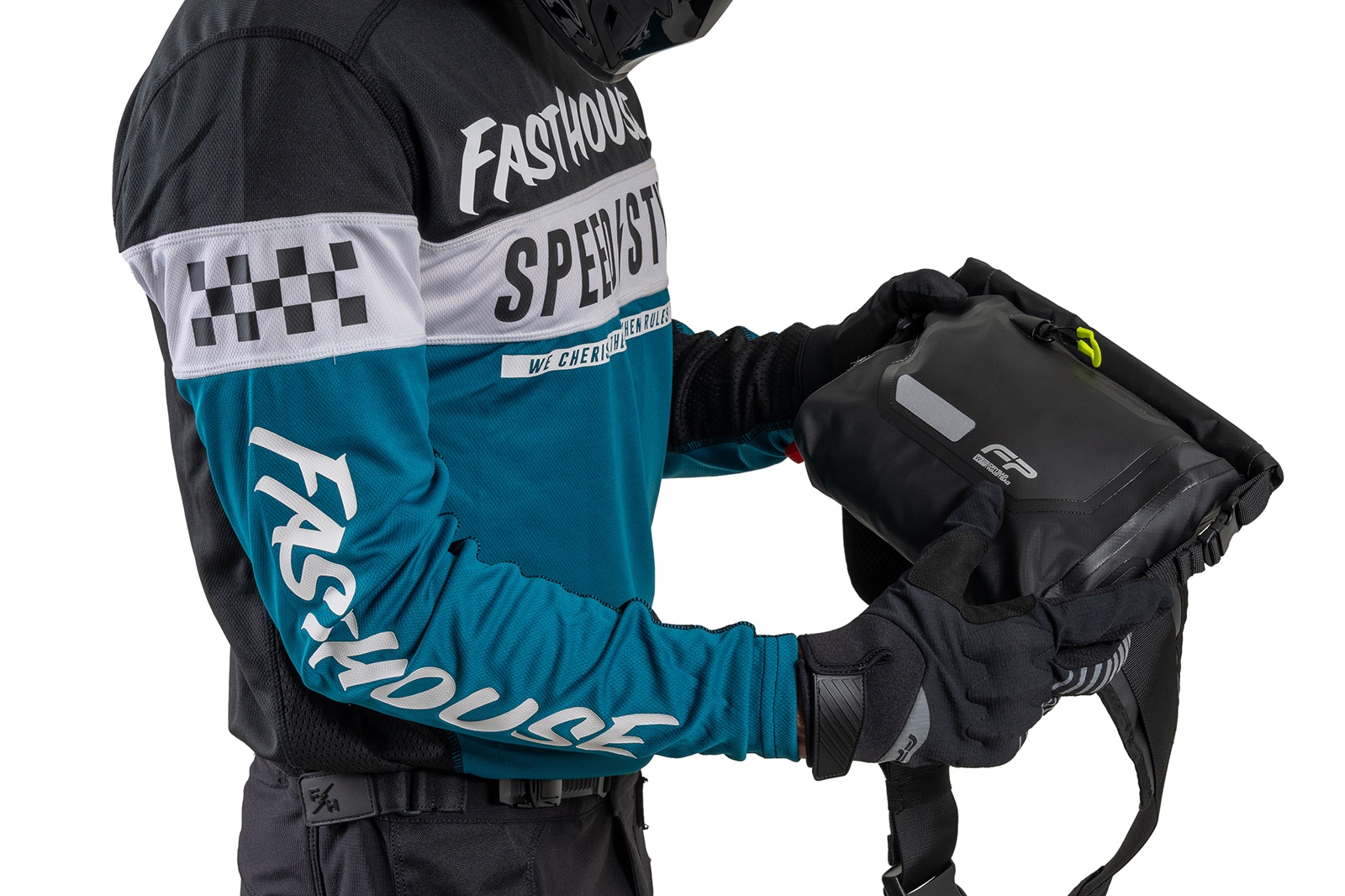 Riñonera impermeable negra FP para moto viajeros