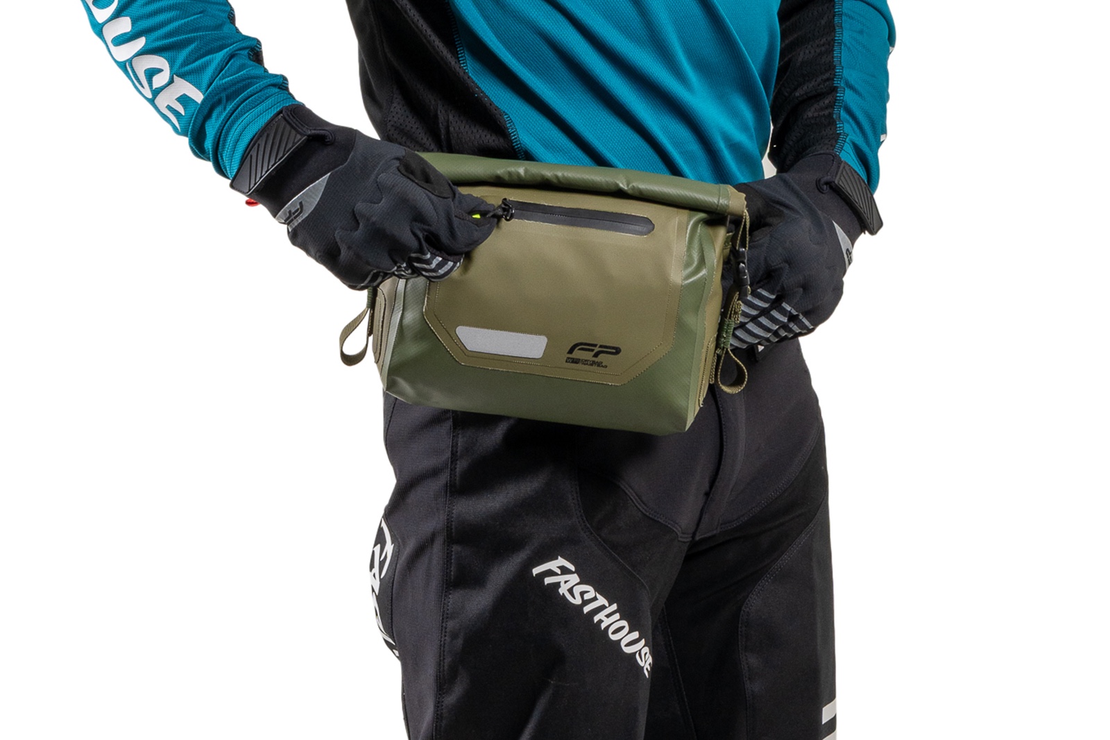 Cangurera FP verde con cierre a prueba de agua