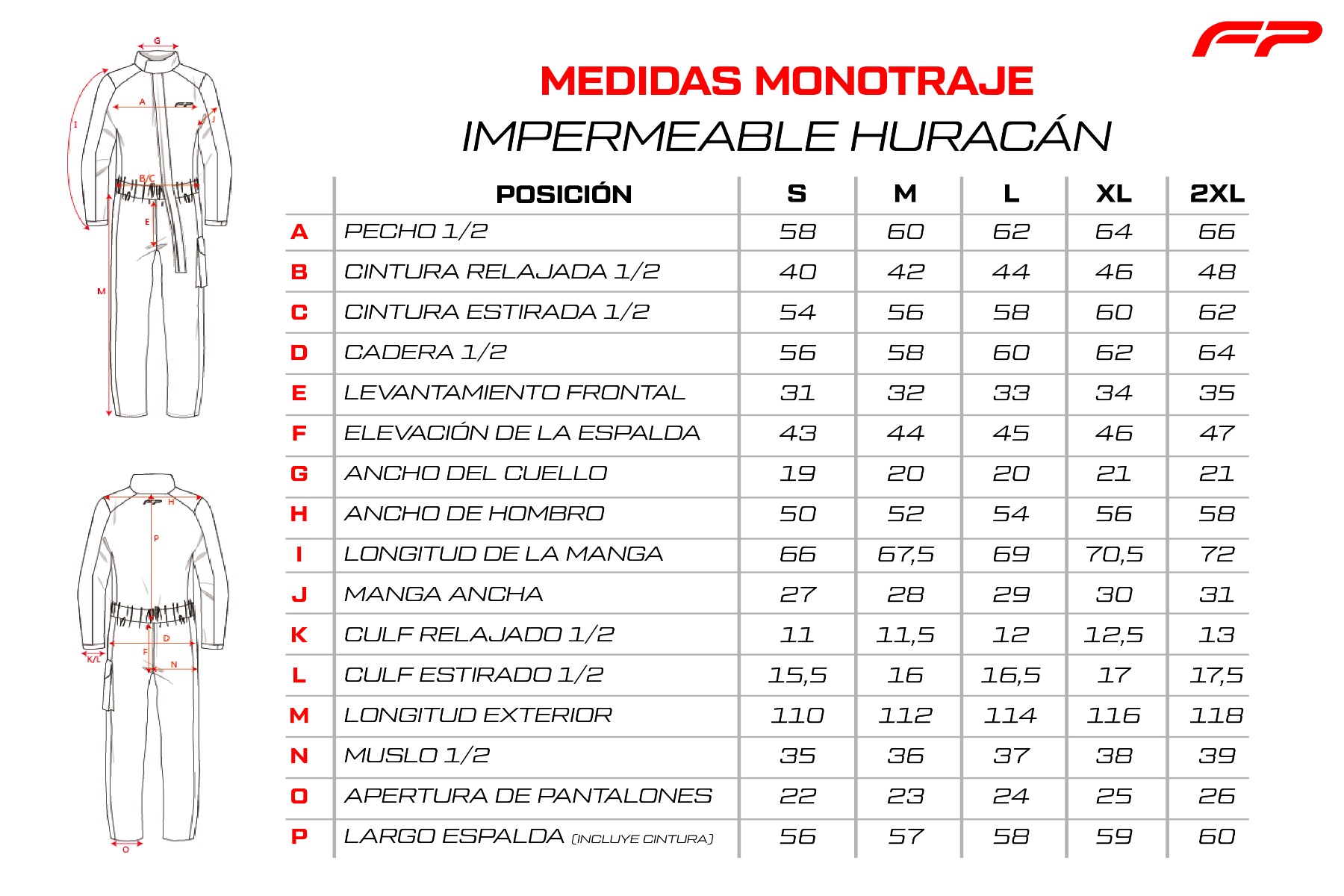 Talla Impermeable Hurricane