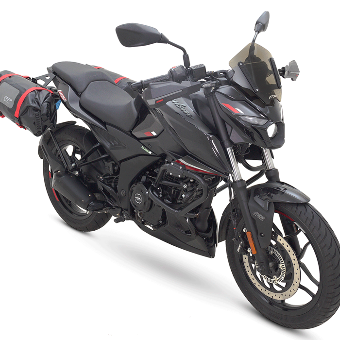 Soporte de maletas laterales Pulsar N160
Soporte de maletas laterales Pulsar N250
Maletas compatibles Pulsar N160 y Pulsar N250
viajes en moto Pulsar N160 y Pulsar N250