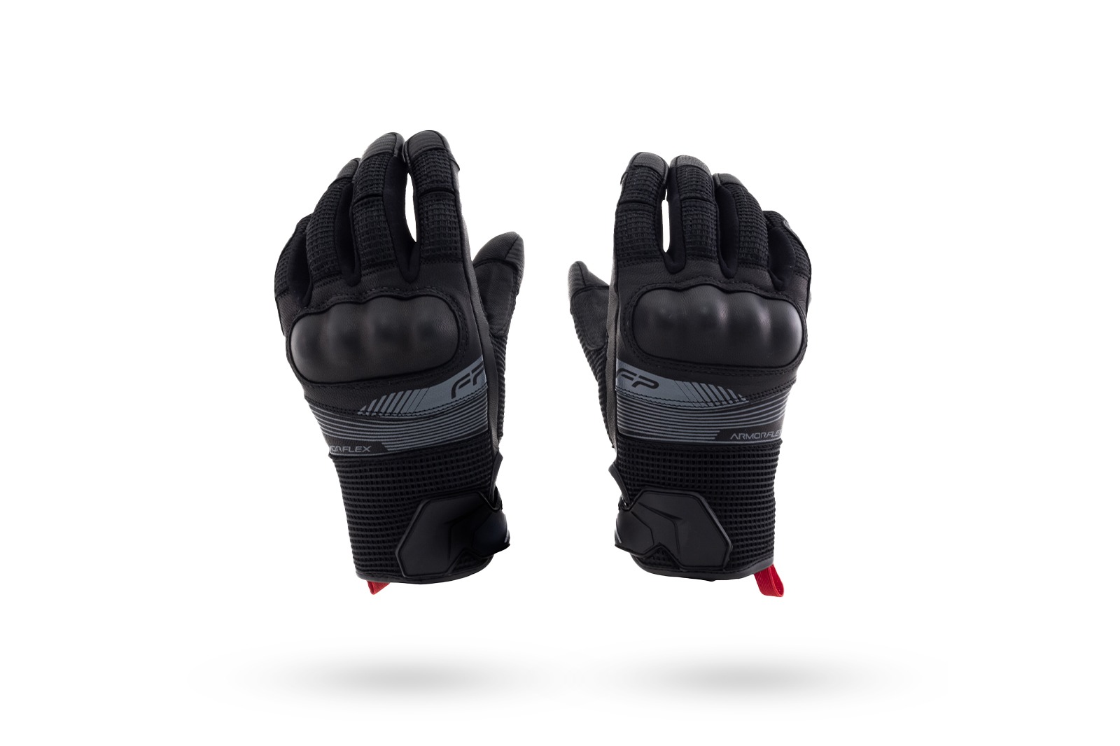 dorso guantes de cuero negros