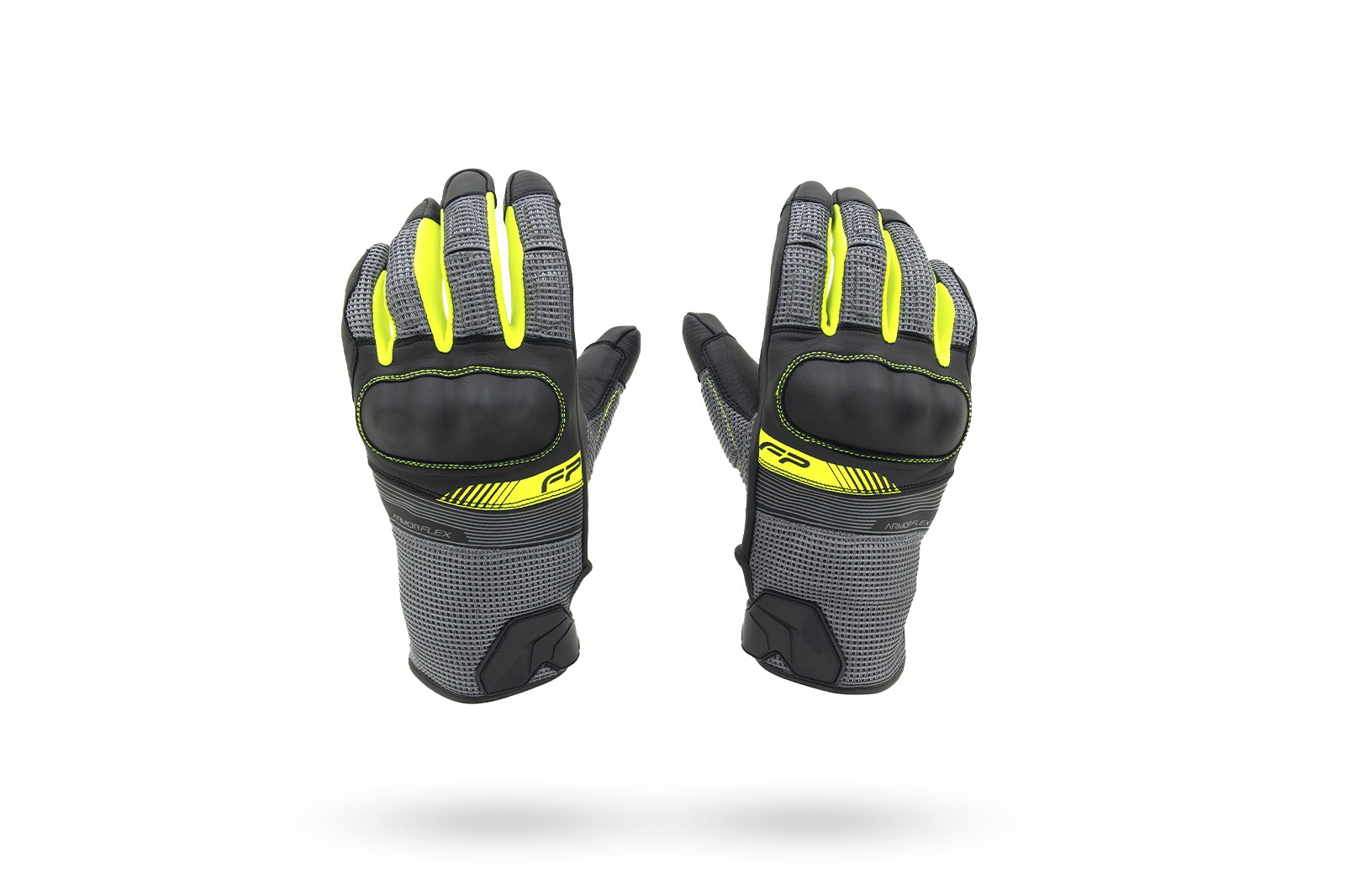 dorso guantes de cuero color neon