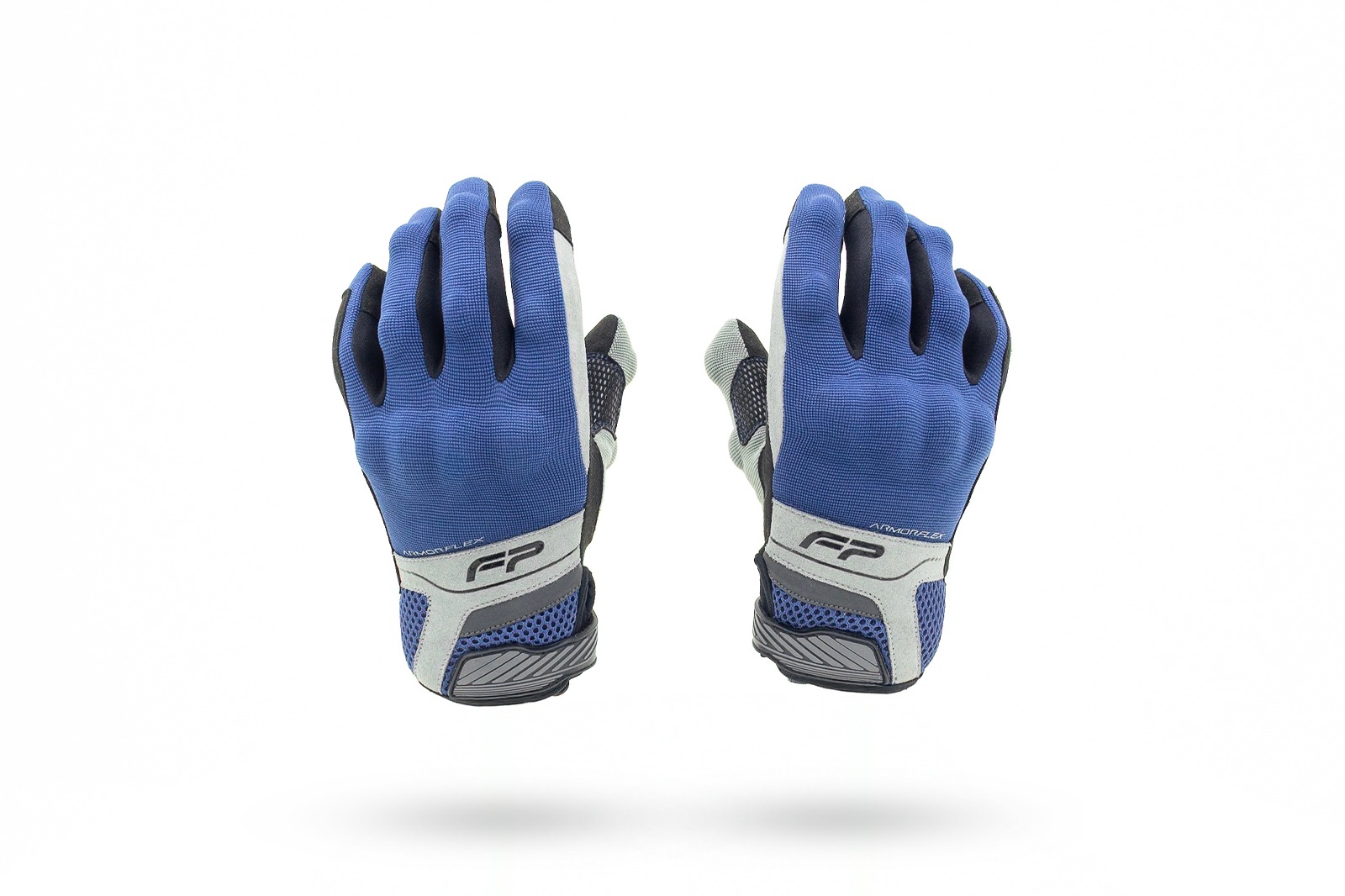 Guantes Core azul navy para moto, cortos y ventilados, con refuerzos en palma y dedos