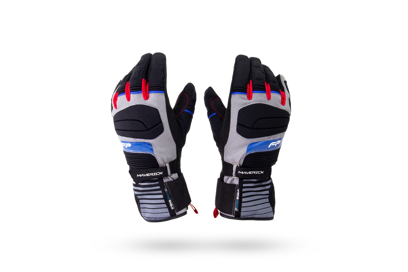 Guante Maverick Gris impermeable para moto, con refuerzo en palma Chamude® y diseño ergonómico para viajes largos