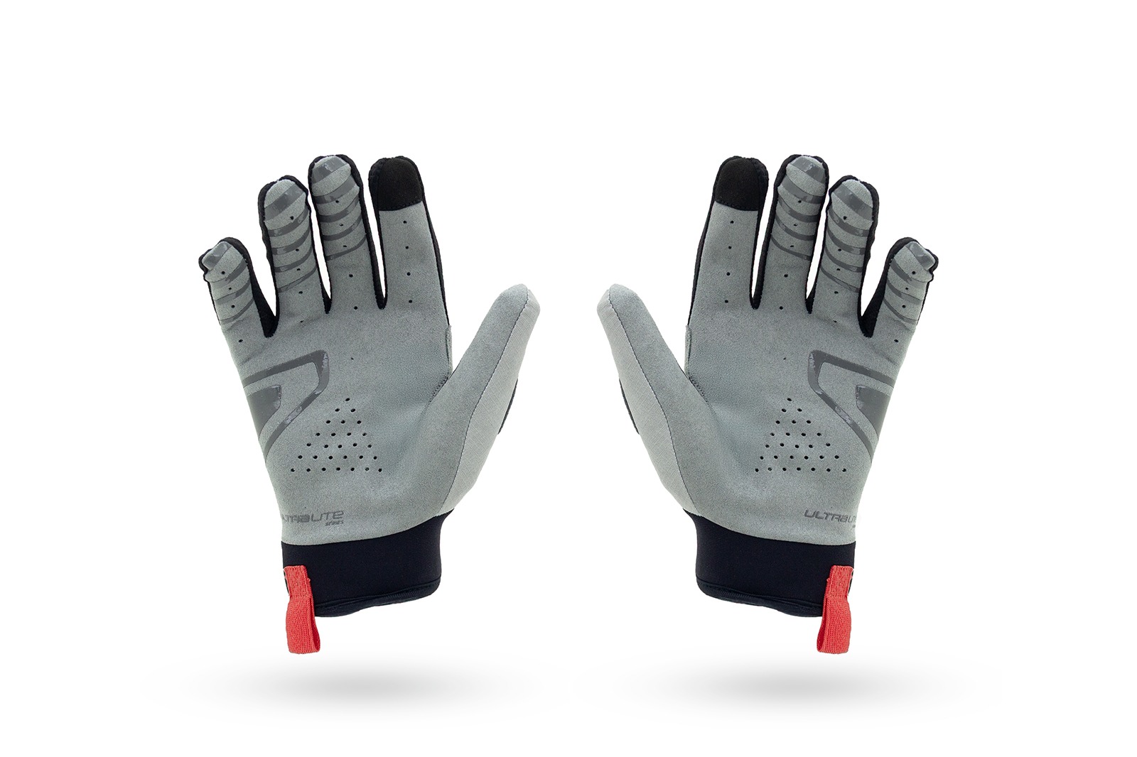 Vista trasera de guantes Ultralight aventura grises, reforzados y transpirables para enduro y motocross