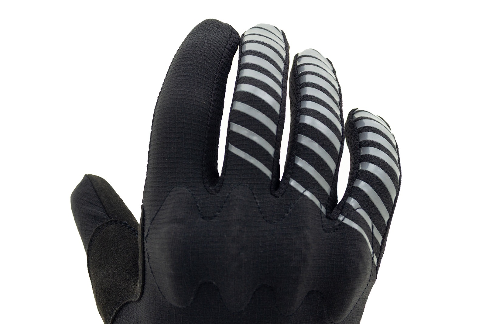 Detalle de dedos en guantes Ultralight negro para moto hombre, con silicona antideslizante que asegura agarre firme