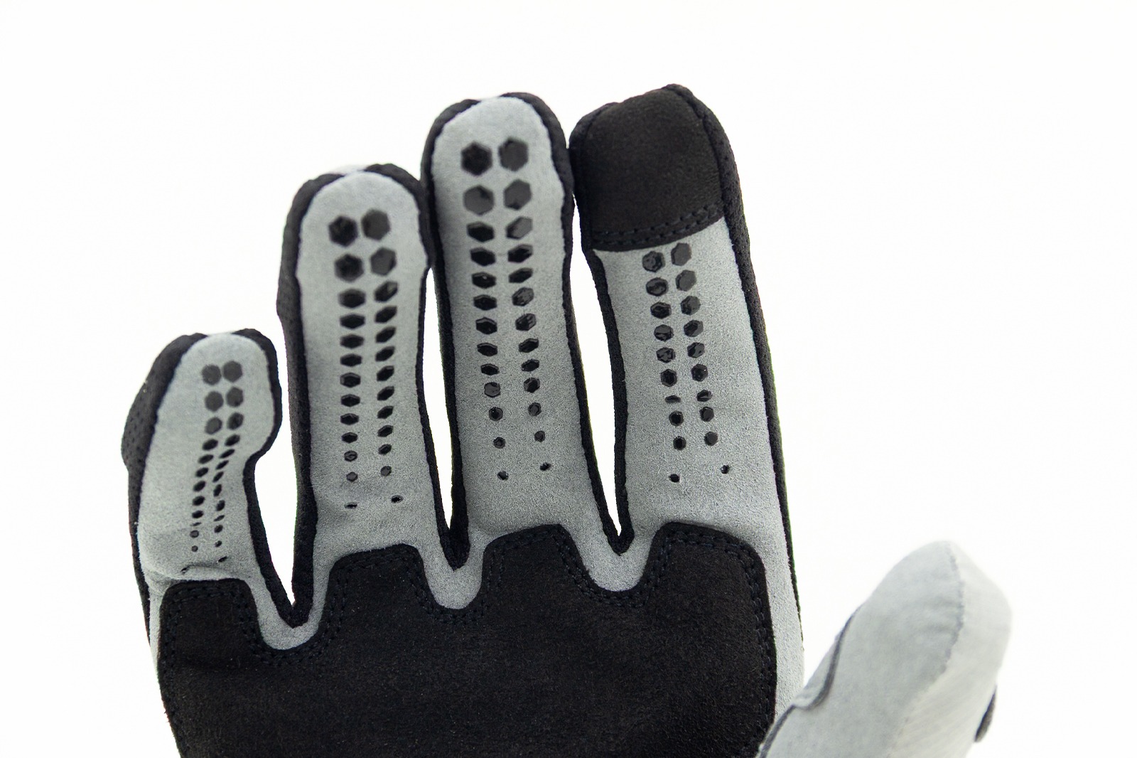 pantalla touch guantes de motocross grises