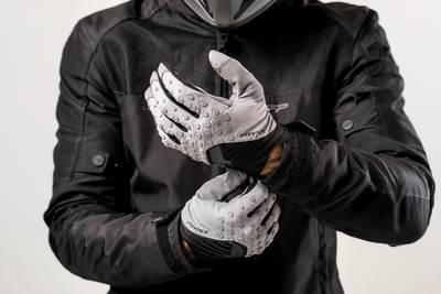 guantes de motocross delgados color gris FP Vortex