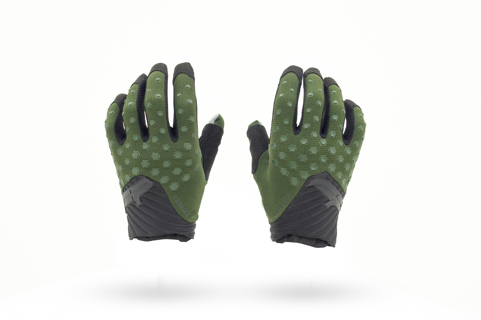 parte trasera guantes de moto de motocross verdes