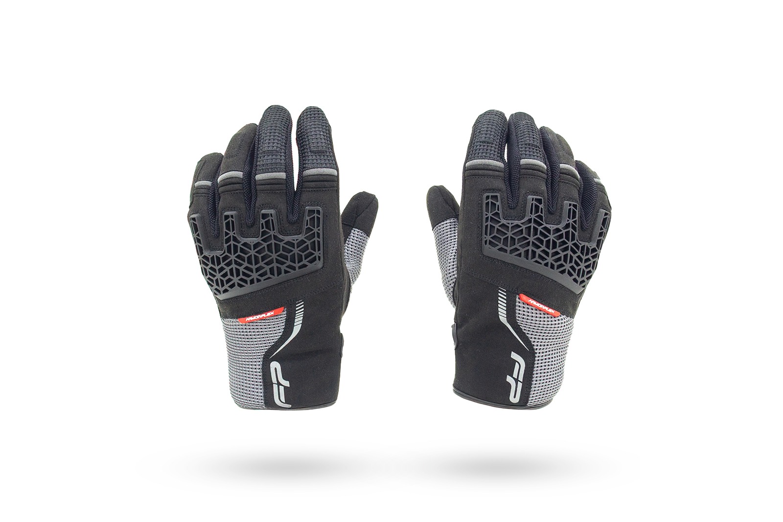 Guantes Xplorer negros para moto, diseño resistente y ventilado para viajes de aventura
