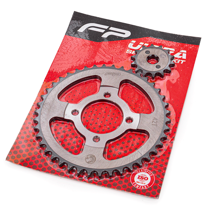 KIT SPROCKET 14-42T 4H ECO100, Kit Sprocket. Kit Sprocket para moto. Sprocket para moto. Kit Respuesto Sprocket para moto. Juego Kit Sprocket para Moto. Piñon para Moto. Piñones de Repuesto para Moto