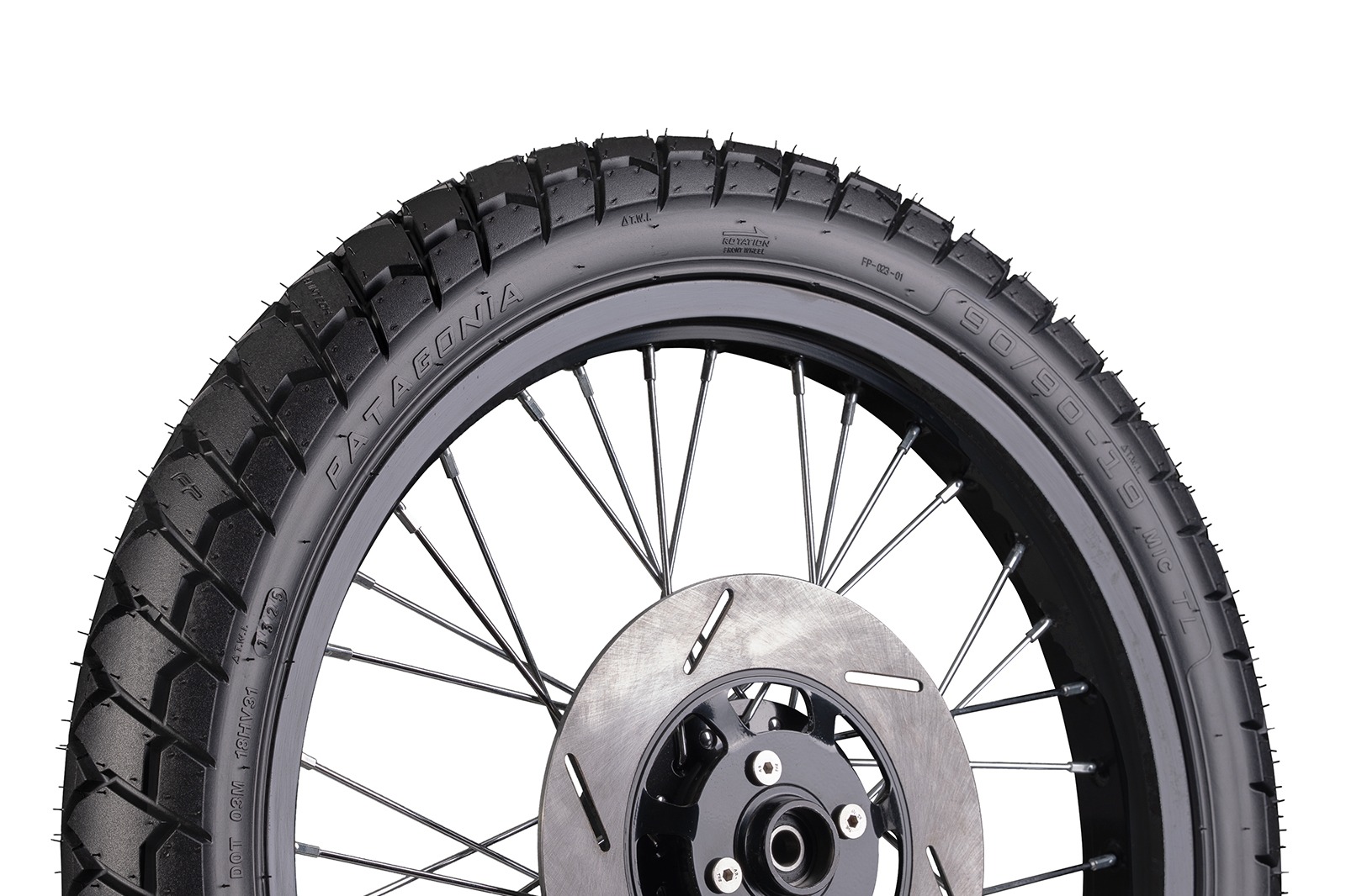 Llanta FP Patagonia 90/90-19 con labrado mixto