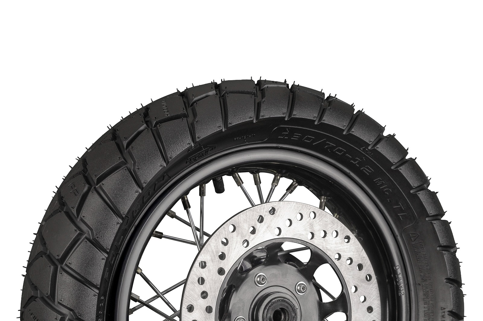 Llanta FP Polygon 130/70-12 TL vista lateral