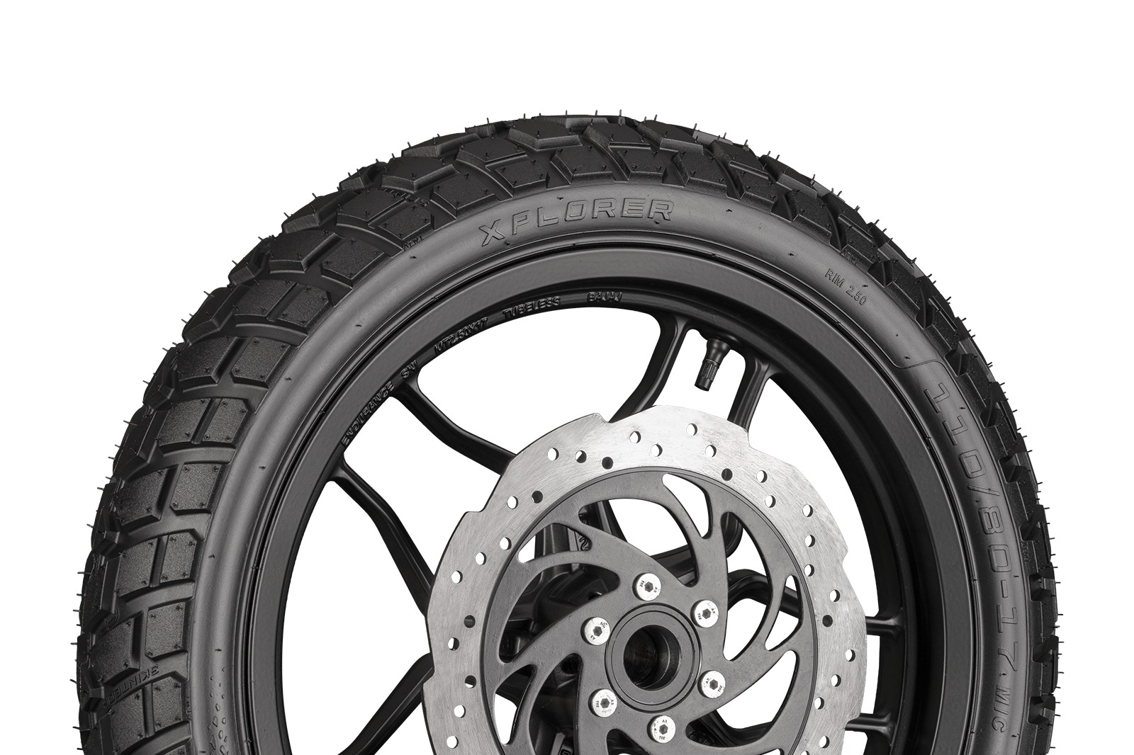 Llanta FP Xplorer 110/80-17 TL vista lateral doble propósito