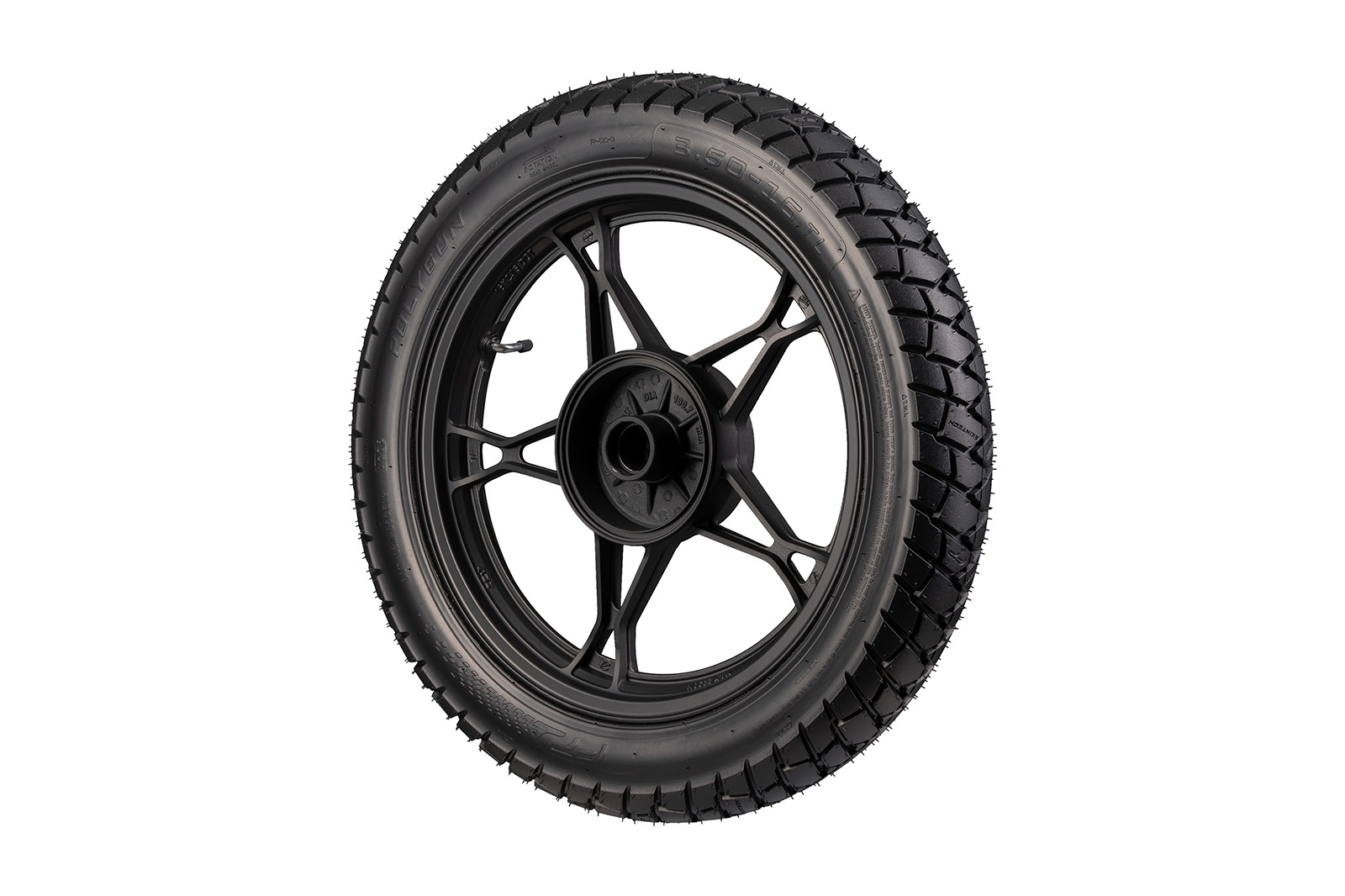 Vista lateral derecha de la llanta POLYGON 3.50-16 TL