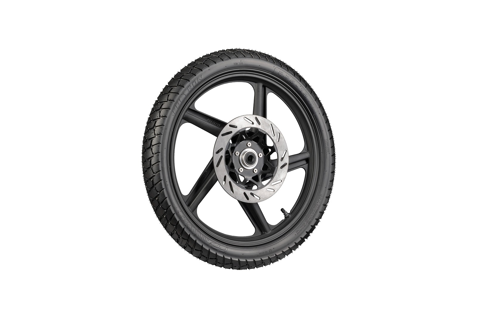 Vista lateral derecha de la llanta POLYGON 2.75-18 TL