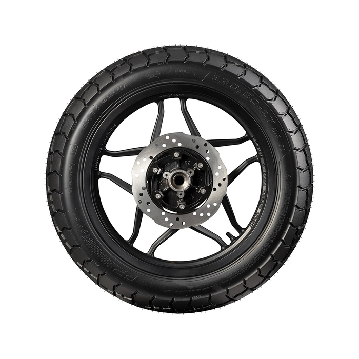 Vista lateral derecha de la llanta PATAGONIA 130/80-17 TL para motos touring